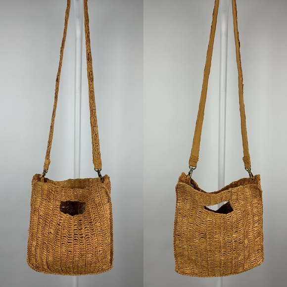 FREE PEOPLE Brunch Date Raffia Straw Clutch Shoulder Bag NEW - Picture 2 of 4